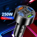 BODIQO 250W Fast Car Charger -5 Post USB & USB-C