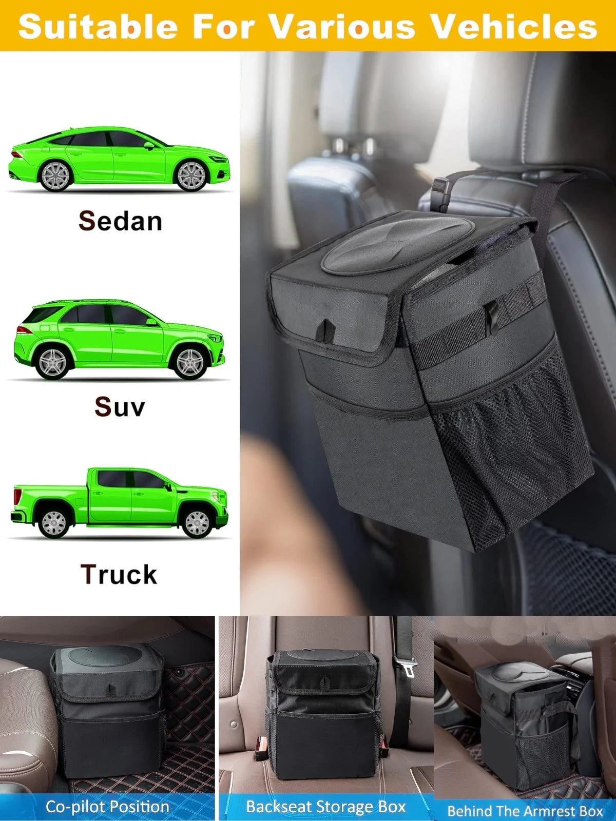 Premium Foldable Car Trash Bin