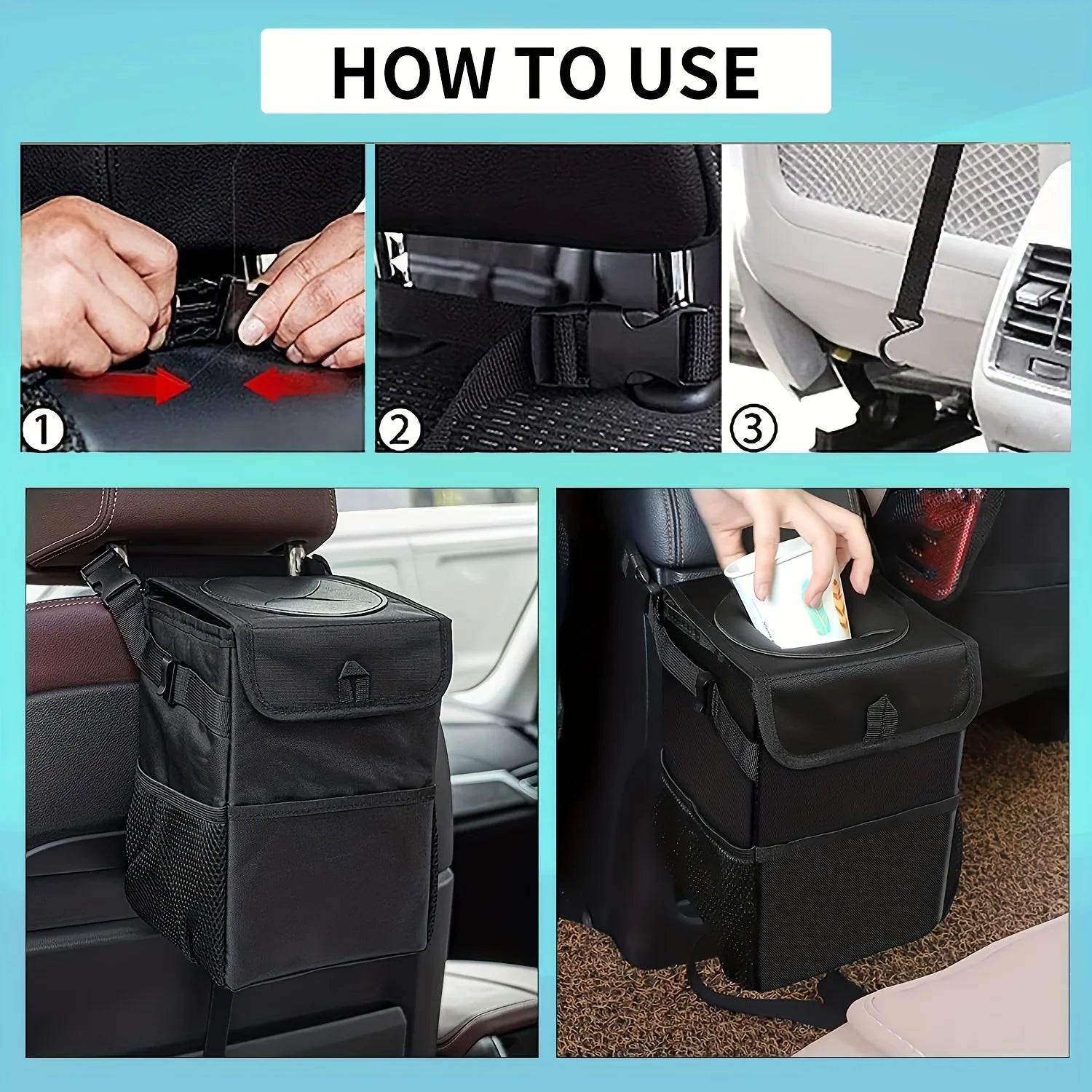 Premium Foldable Car Trash Bin
