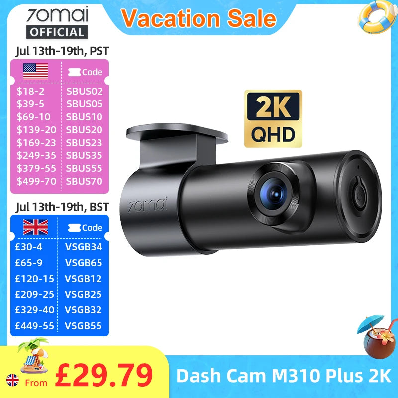 70mai Dash Cam m310 Plus 2k