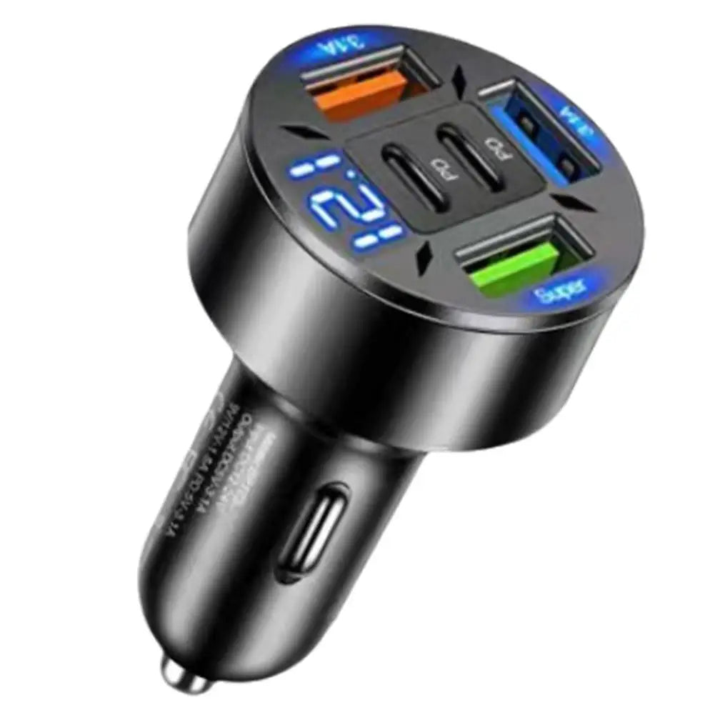 BODIQO 250W Fast Car Charger -5 Post USB & USB-C