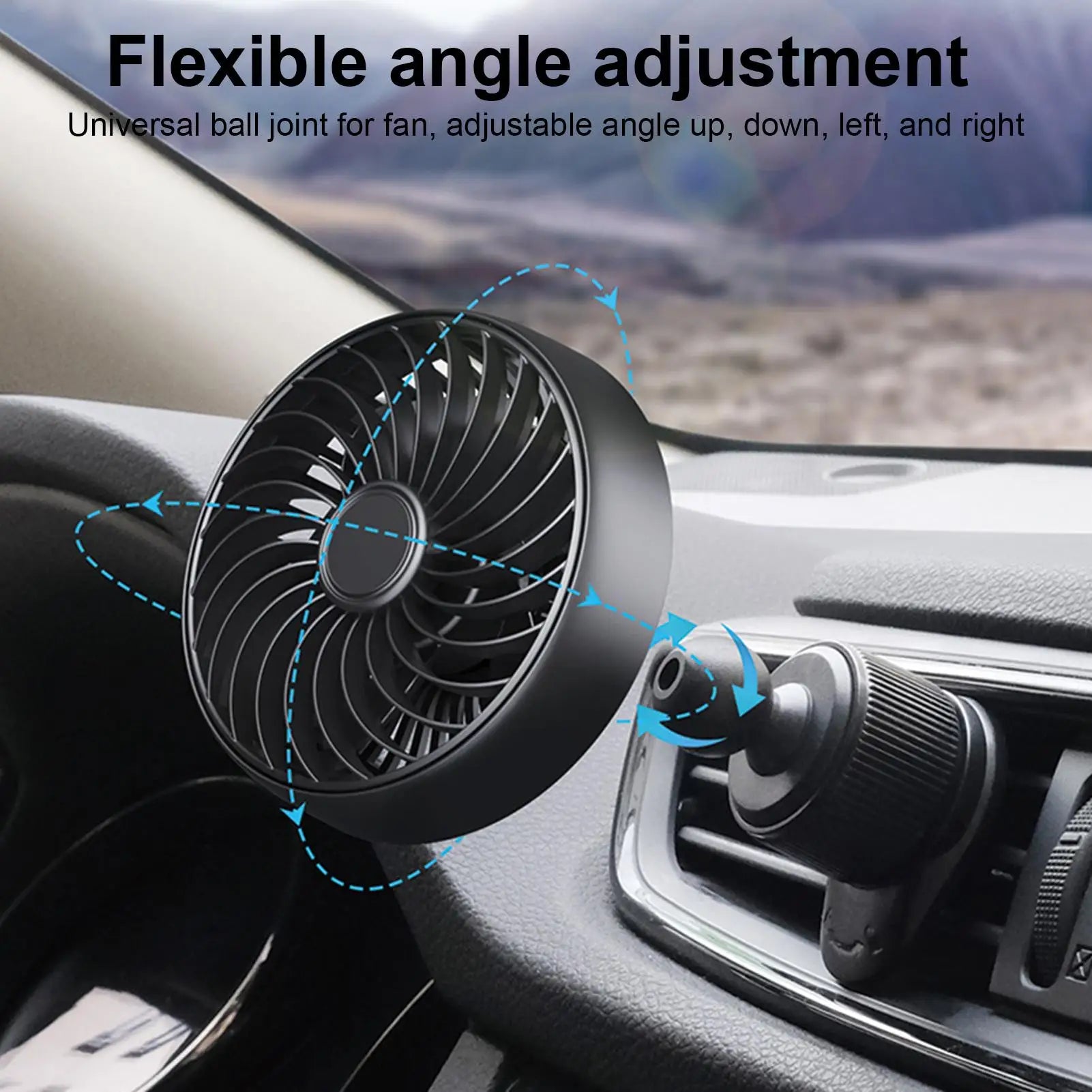 Portable Car Vent Fan- 3 Speed USB Cooling Fan