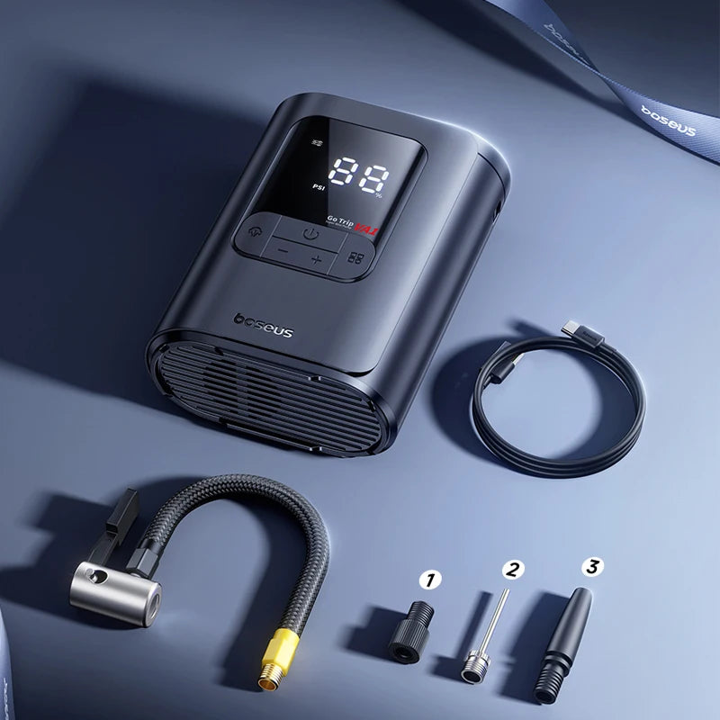 Baseus Portable Wireless Air Compressor with LCD Display