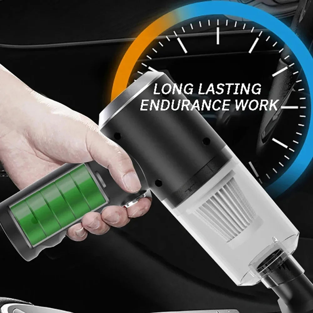 Portable Wireless Car Vacuum Cleaner - 6000Pa Powerful Handheld Vacuum
