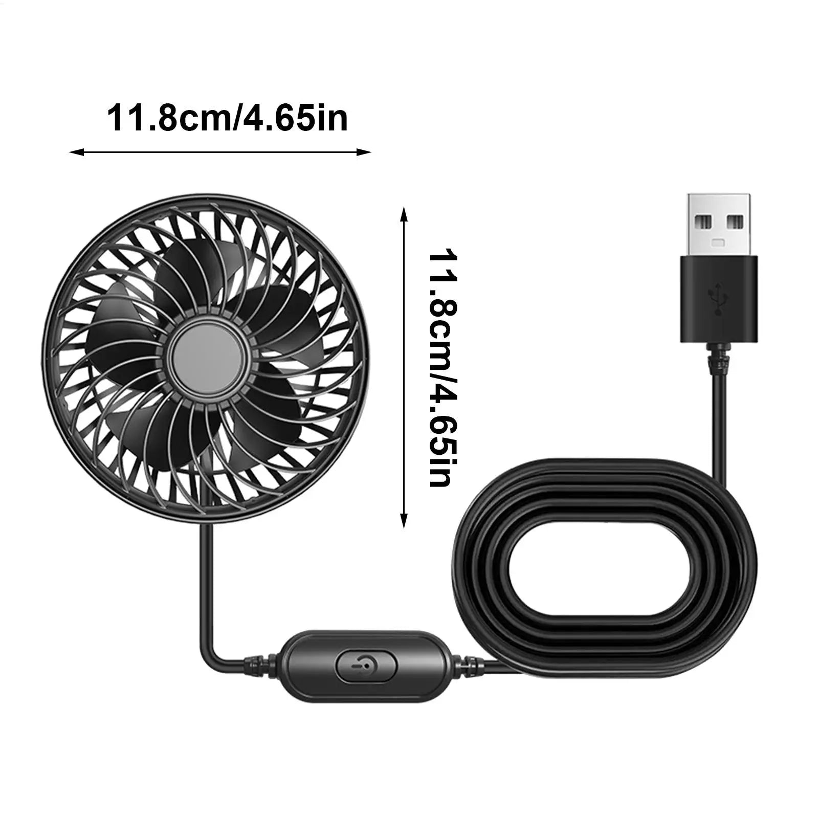 Portable Car Vent Fan- 3 Speed USB Cooling Fan